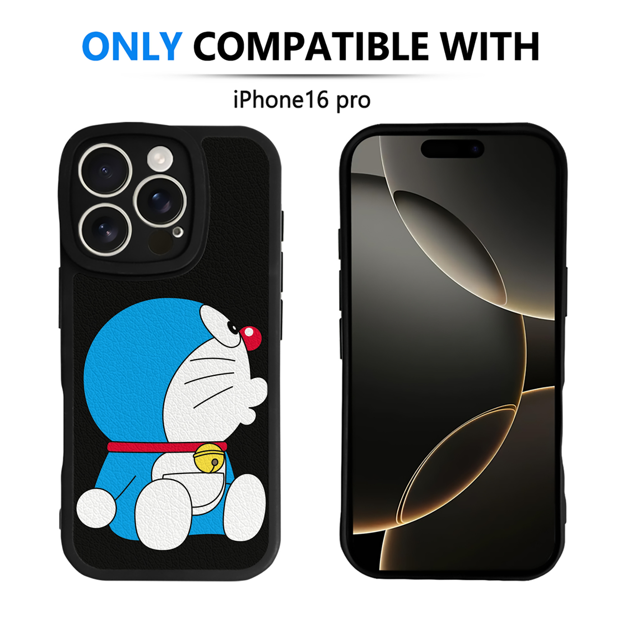 （画像用） ドラえもん Doraemon 【iPhone 16シリーズ対応】シリコンスマホケース（レザー調） 材質：シリコン